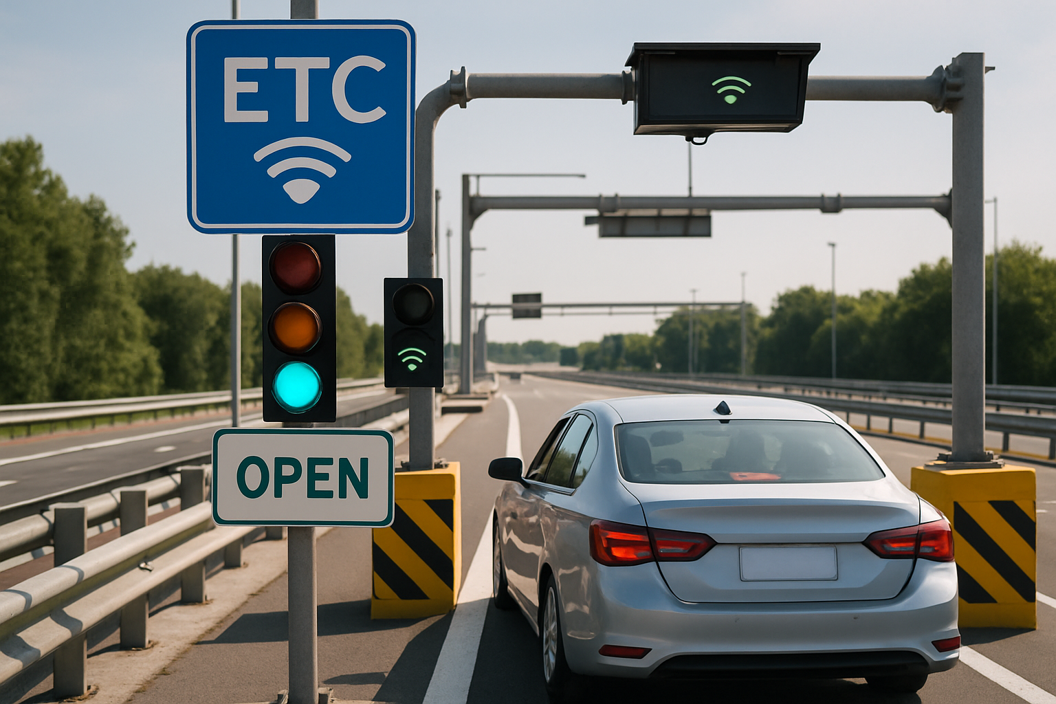 Modern electronic toll collection system in use